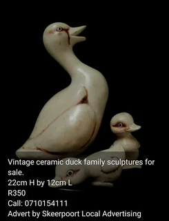 Vintage ceramic duck family sculptures for sale