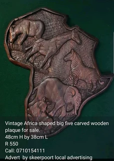 Vintage large wood carved wall art for sale