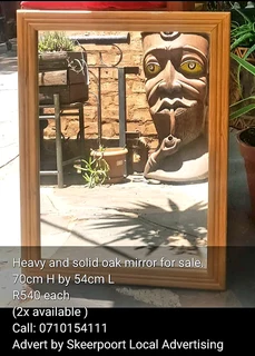 Large and heavy framed beveled mirror  for sale