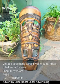 Vintage large wall mount African tribal mask for sale