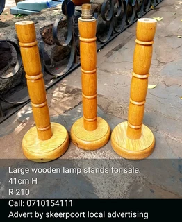 3x Large wooden lamp stands for sale
