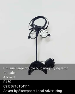 Unusual large double bulb magnifying lamp for sale