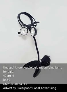 Unusual large double bulb magnifying lamp for sale