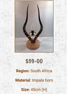 Impala horn lamp for sale