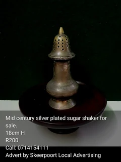 Mid century silver plated sugar shaker for sale