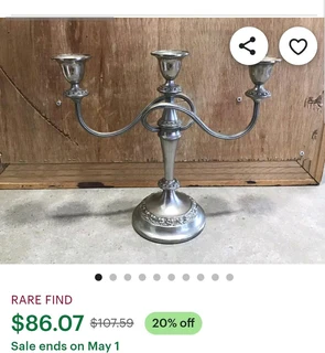 1950s vintage silver plated Candelabra for sale