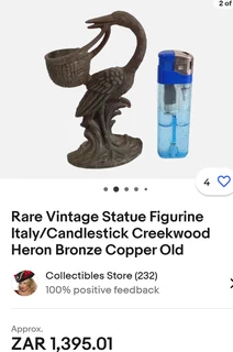 Vintage rare bronze candlestick made in Italy for sale