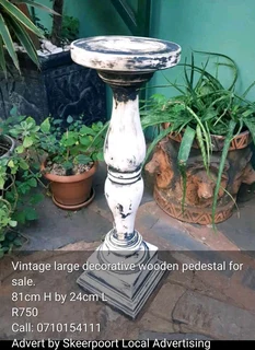 Vintage large decorative wooden pedestal for sale