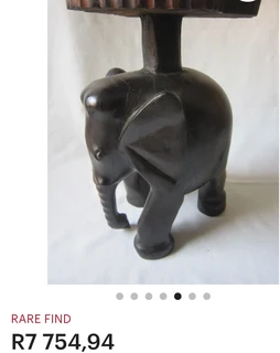 Vintage heavy 20kg  African hand carved iron wood elephant side table for sale