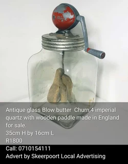 Antique glass Blow butter churn for sale