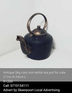 Antique 5kg cast iron kettle tea pot for sale
