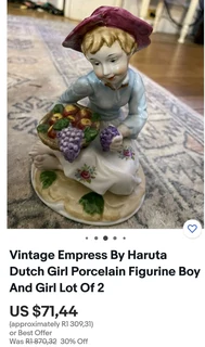 Vintage glazed porcelain Dutch girl figurine for sale