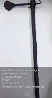 Rare 19th Century Shona prestige and ceremonial battle axe for sale