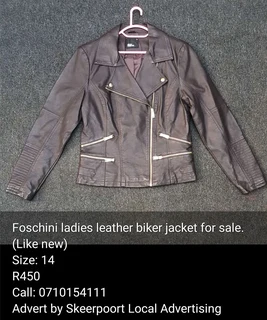 3 quarter length Nappa ladies leather coat for sale