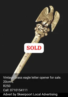 Vintage brass eagle letter opener for sale