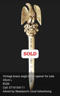 Vintage brass eagle letter opener for sale