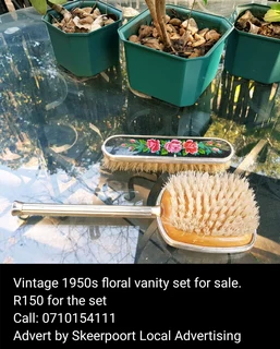 1950s vintage floral vanity set for sale
