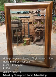10kg large vintage beveled mirror made in the USA for sale