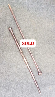 Vintage carved African tribal iron wood walking sticks for sale