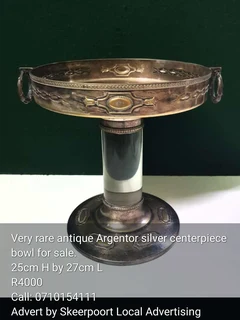 Very rare antique Argentor silver centerpiece bowl for sale
