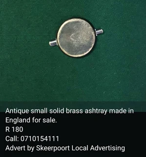 Antique small solid brass ashtray made in England for sale