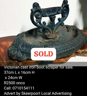 Victorian cast iron boot scraper for sale
