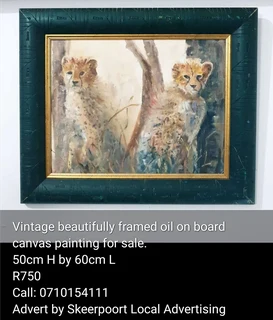 Vintage beautifully framed oil on board canvas  painting for sale