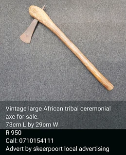 Vintage large African tribal ceremonial Axe for sale