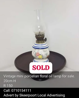 Vintage 3x miniature oil lamps for sale