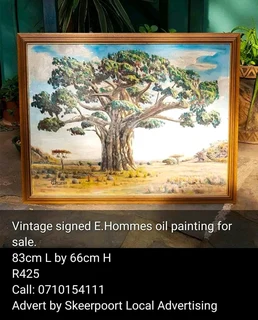 Vintage signed E.Hommes oil painting for sale