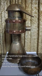 Vintage hand made HUGE brass and copper Still for sale