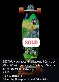 Sector9 long skateboard for sale