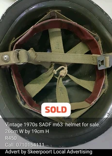 Pair of 1970s SADF m63 helmets for sale