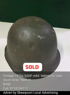 Pair of 1970s SADF m63 helmets for sale
