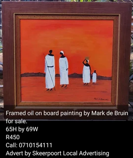 Framed oil on board painting signed Mark de Bruin for sale