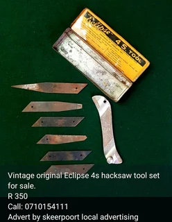 Vintage original Eclipse 4s hacksaw set for sale.