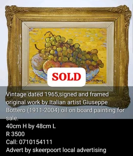 Vintage signed G.Borreto oil paintings for sale.