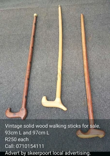 Vintage African twisted wooden hiking sticks for sale