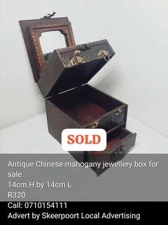 Vintage wooden Jewellery boxes for sale.