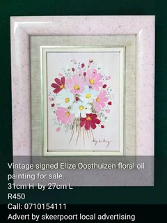 Vintagr signed Elize Oosthuizen oil painting for sale