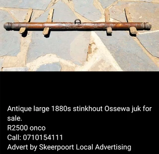 Antique large 1800 stinkhout ossewa juk for sale.