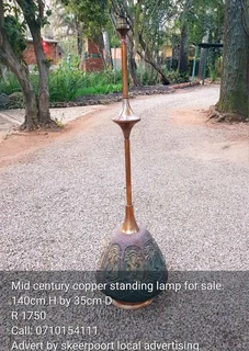 Mid century copper standing floor lamp for sale