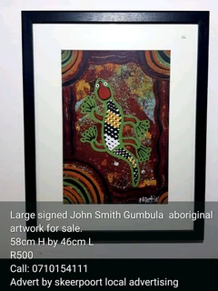 Aboriginal artwork signed John Gumbula Smith for sale