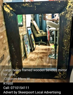 Large 120cm H heavy beveled mirror for sale