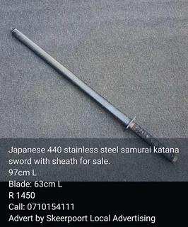 Wall mount Japanese 440 stainless steel samurai katana sword with sheath for sale