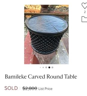 Vintage single tree trunk African Bamileke side table for sale.