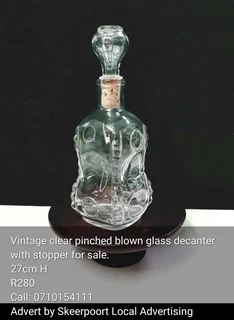 Vintage heavy cut crystal glass dencanters for sale.