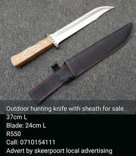 Outdoor hunting knife with sheath for sale