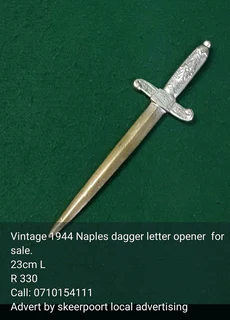 Vintage 1944 letter opener for sale.