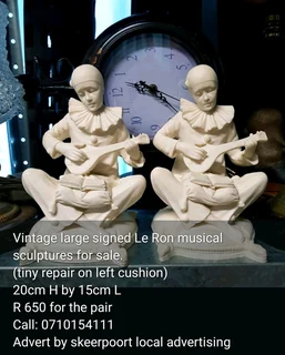Vintage large signed Le Ron musical sculptures for sale